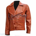 Aviator Movie Tan Biker Leather Jacket | aviator leather jacket