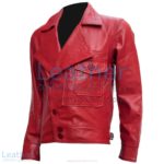 Aviator Red Biker Leather Jacket | aviator leather jacket