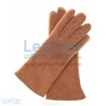 Beige Suede Lamb Shearling Gloves Womens | shearling gloves womens