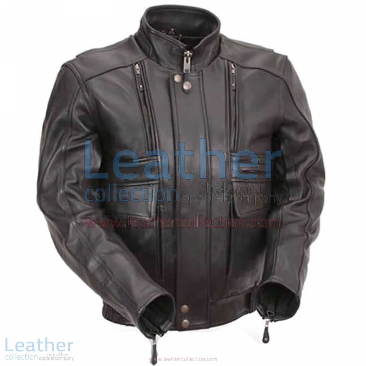 Biker Naked Leather Jacket with Side Stretch Panels