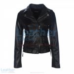 Black Vintage Biker Leather Jacket | vintage biker jacket