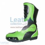 Bravo Green Leather Biker Boots | Leather biker boots