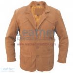 Brown Men Leather Blazer | men leather blazer