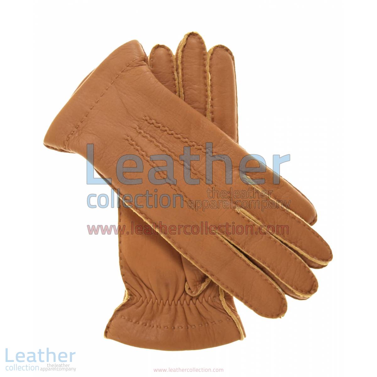 Cashmere Wool Lined Beige Lambskin Gloves