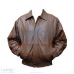 Classic Brown Bomber Leather Jacket | brown bomber leather jacket