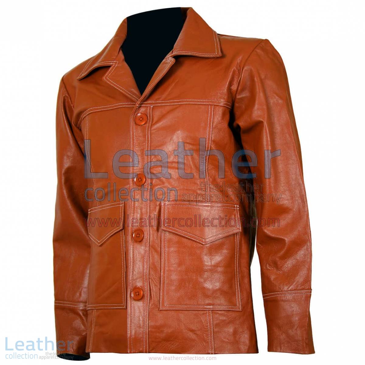 Fight Club Original Tan Leather Jacket