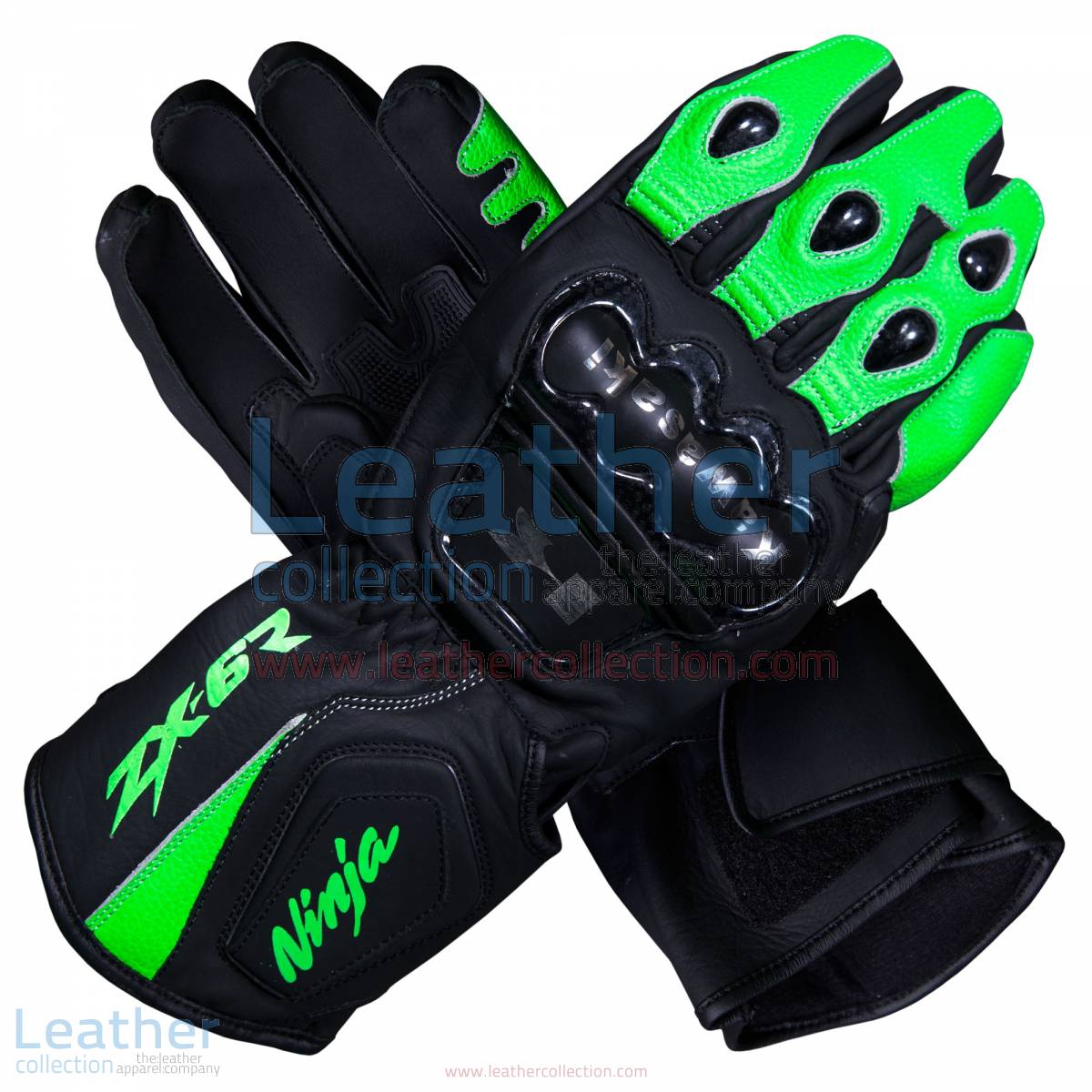 Kawasaki Ninja ZX-6R Leather Motorcycle Gloves