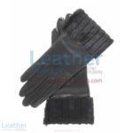 Ladies Fashion Black Fur Cuff Gloves | fur cuff gloves
