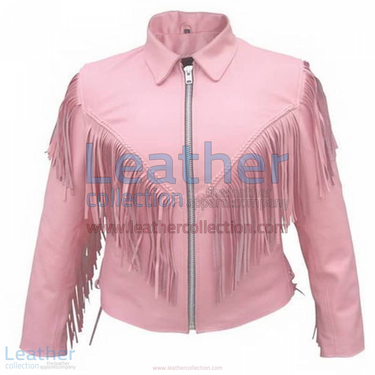 Ladies Pink Jacket with Fringe