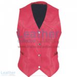 Ladies Vintage Red Fashion Leather Vest | red leather vest