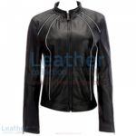 Leather Ladies Jacket With Piping | ladies jacket
