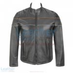 Leather Moto Jacket with Piping on Chest | leather moto jacket