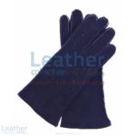 Navy Suede Lamb Shearling Gloves Ladies | Navy Suede Lamb Shearling Gloves Ladies