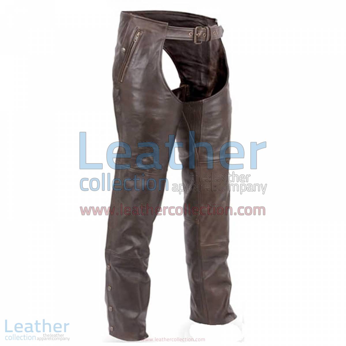 Premium Brown Leather Motorcycle Chaps
