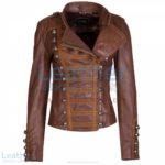 Princess Antique Brown Leather Jacket | princess jacket
