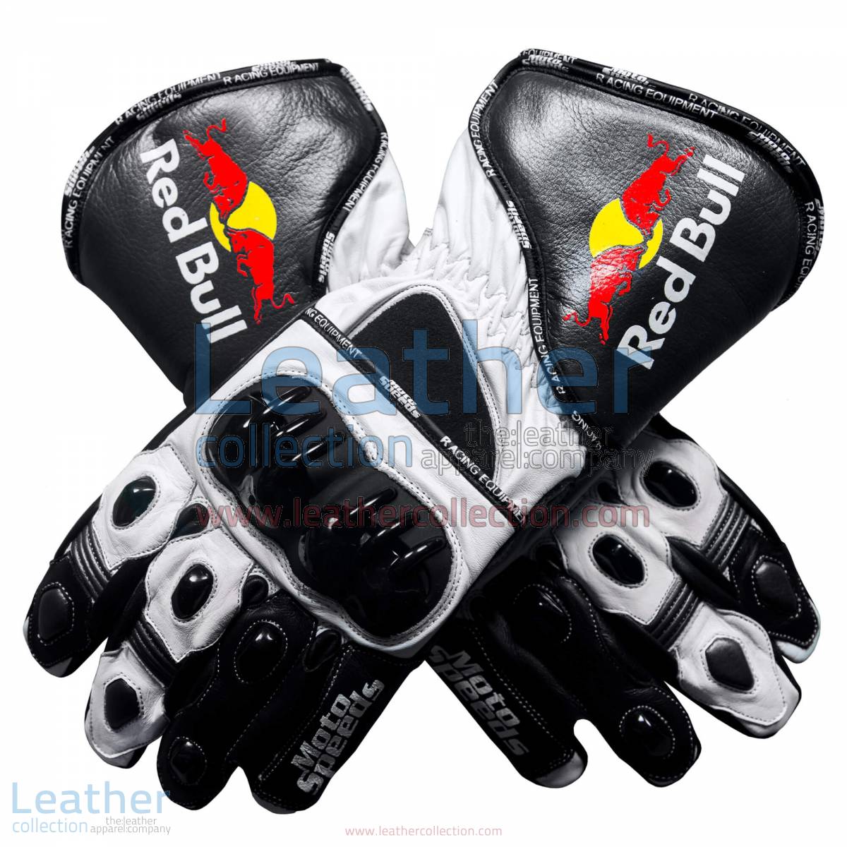 Red Bull Motorcycle Leather Gloves