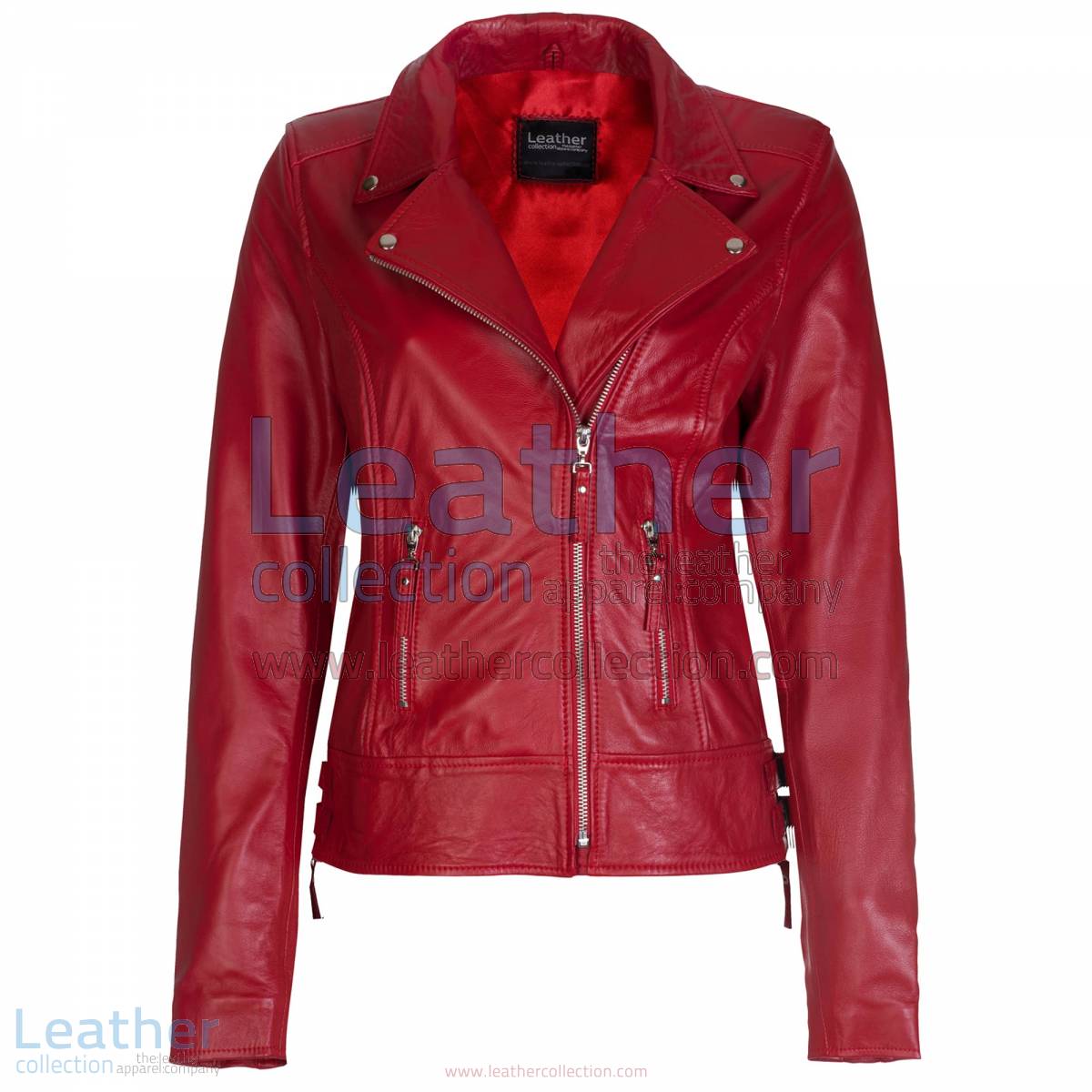 Red Vintage Biker Leather Jacket