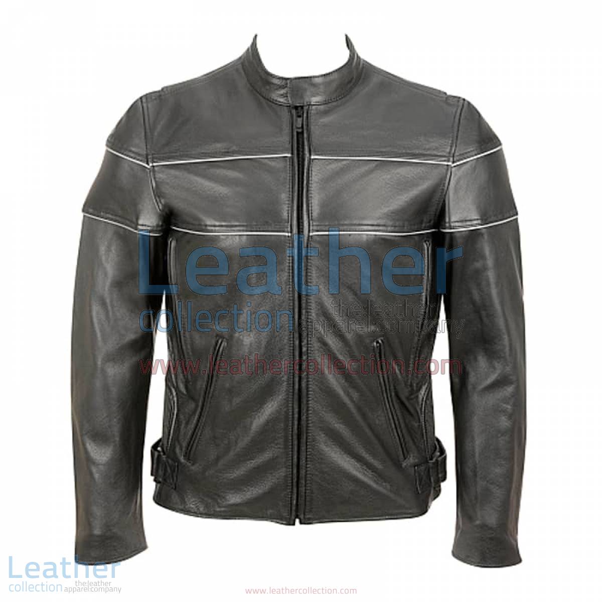 Reflector Stripe Piping Jacket for Motorbike