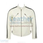 Semi Motorbike White Leather Fashion Jacket | white leather jacket