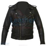 Union Jack Perforated Fashion Leather Jacket | perforated leather jacket