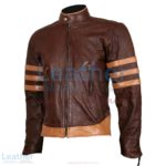 X-MEN Wolverine Origins Brown Biker Leather Jacket | x-men wolverine jacket