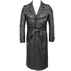 long leather trench coat
