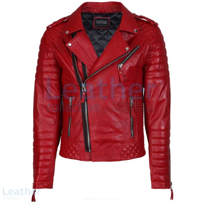 men quilted leather jacket